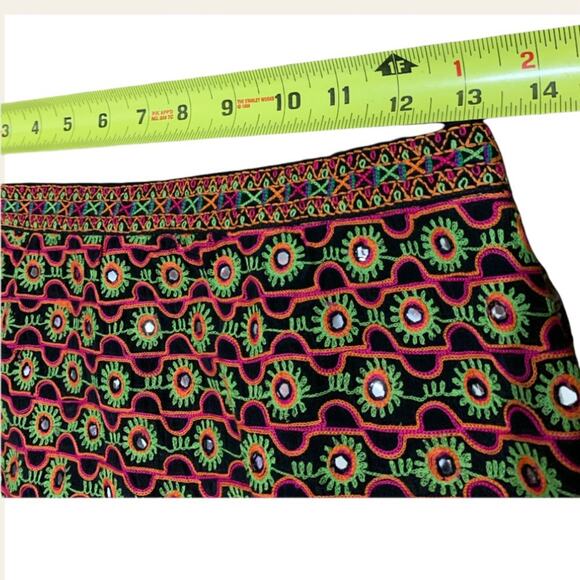 GRYPHON New York Black Floral Neon Silk Mini Skirt Size XS - Picture 3 of 8